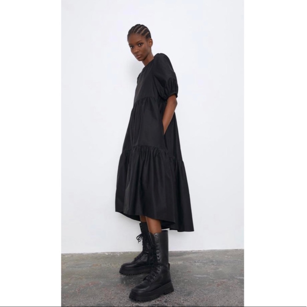 Zara black tiered maxi dress, size S/M.